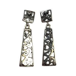 Premier Designs Silver Tone Swirl Dangle Earrings